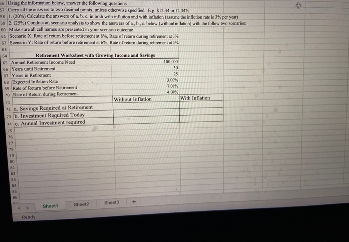  56 Using the information below, answer the following questions 57 Carry