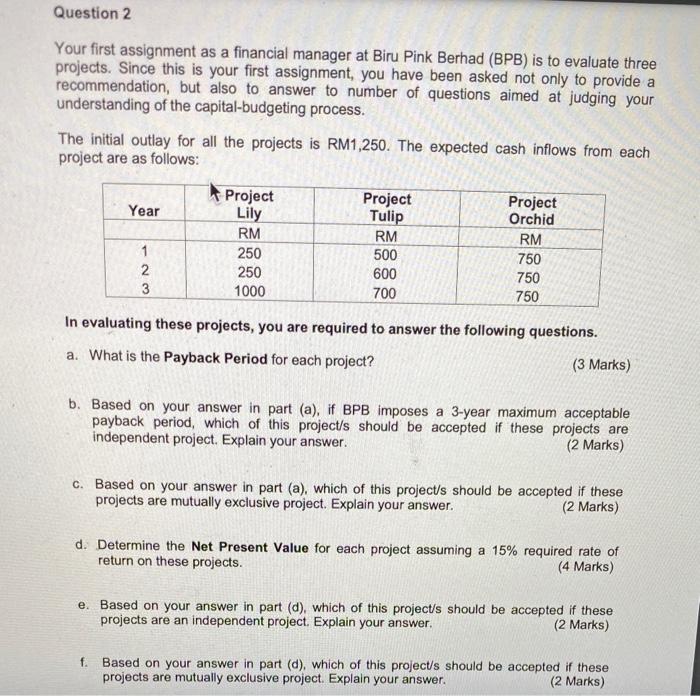 just for question e and f pls Question 2 Your first assignment