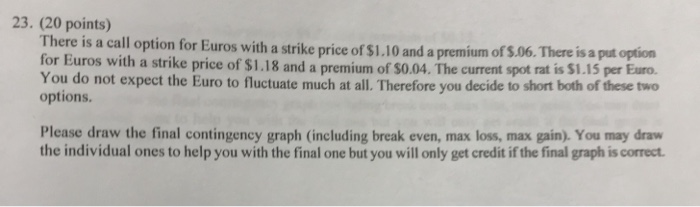  23. (20 points) T here is a call option for Euros