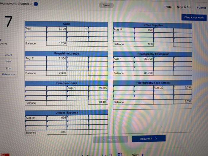 are the transactions of a new company called Pose-for-Pics. Aug. ats 1
