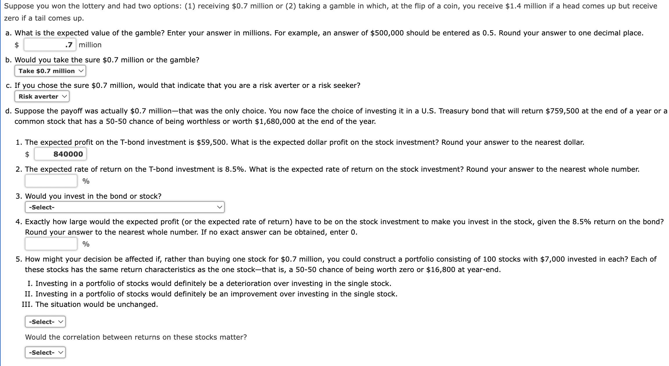zero if a tail comes up. $ million b. Would you