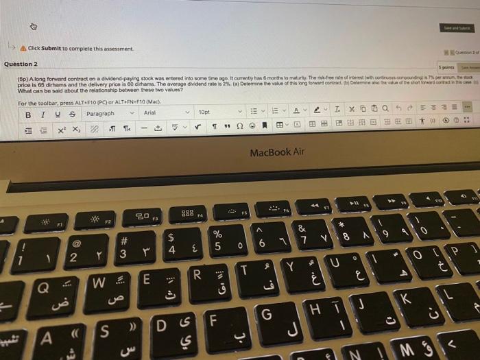  Click Submit to complete this assessment Question 2 5 (Sp) A