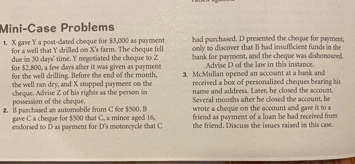  please explain those cases . explain case problems pls Mini-Case Problems