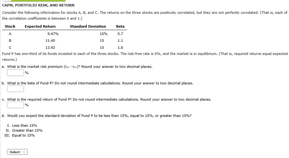 average Strong Rate of Return If Probability of This 0.2 0.4 0.1