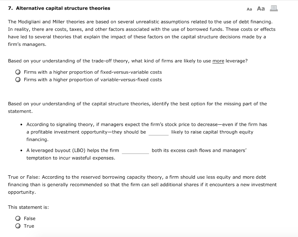blank 1: more or less Blank 2: increase or reduce 7. Alternative