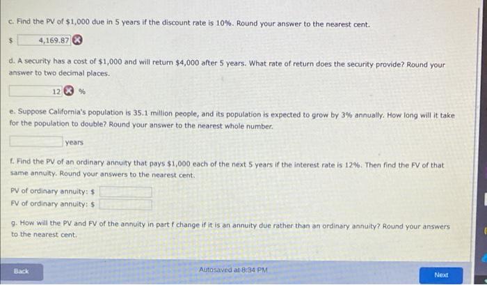 part out. Thank you ! Excel Activity: Time value of money The