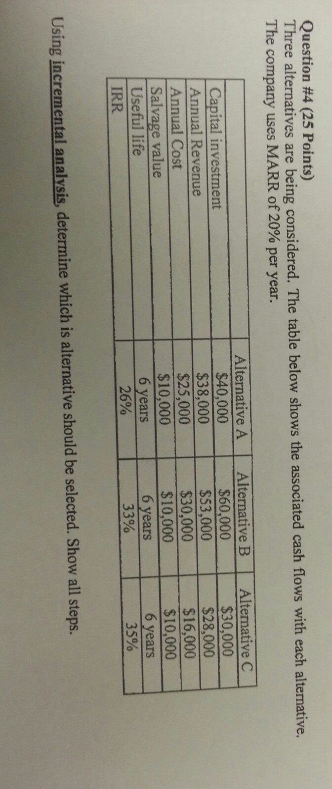  do not use excel. show formula and solve Question #4 (25