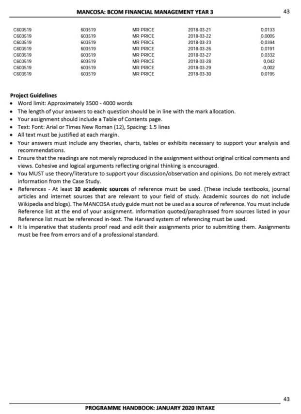 to four decimal places. 1.4 Which counter you would invest in a)