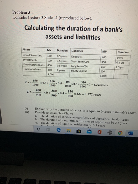  Problem 3 Consider Lecture 3 Slide 41 (reproduced below): Calculating the