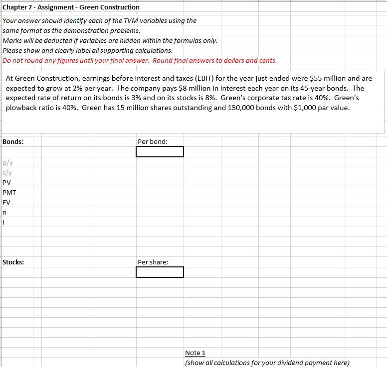  Chapter 7 - Assignment - Green Construction Your answer should identify