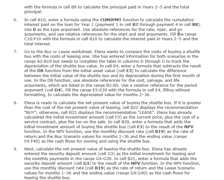 Need help with questions 7-9 please! will rate. 1. Elena Gonzalez works