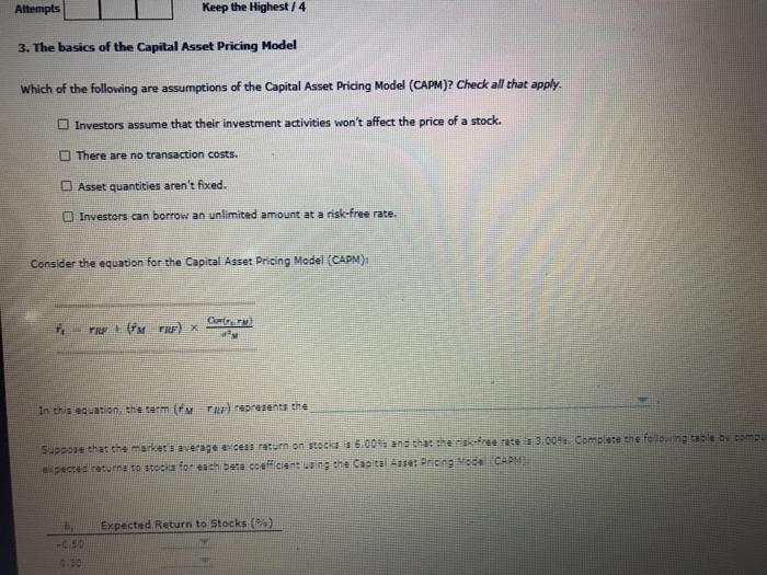  answer all please Attempts Keep the Highest/4 3. The basics of