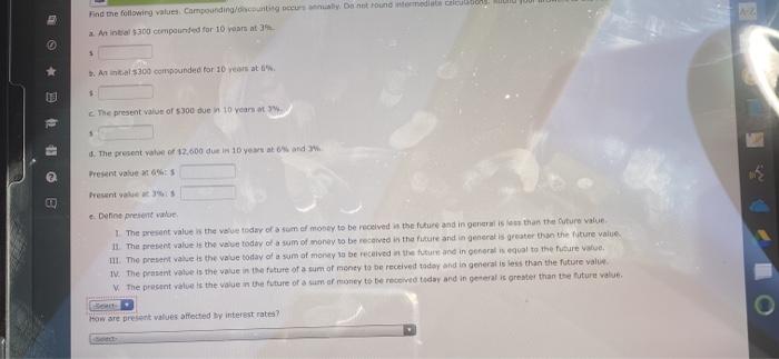 help please Find the following values Compounding/ow.counting sa Da net round medical