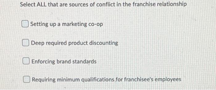 of goods Select ALL of the following that are value propositions to