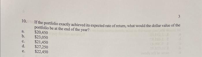 the portfolio is equal to: a. 1.15 b. 1.20 c. 1.25 d.