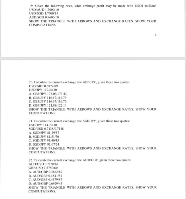  From 19 till 22 to be solved 19. Given the following