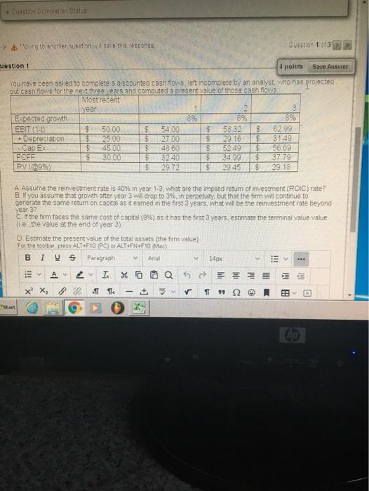  Question come Status -> Moving to another question will tave these