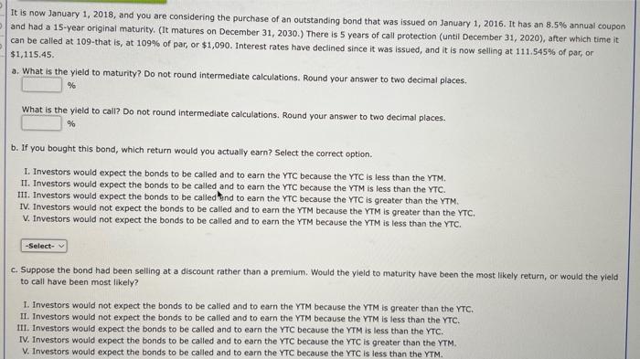  b. If you bought this bond, which return would you actually