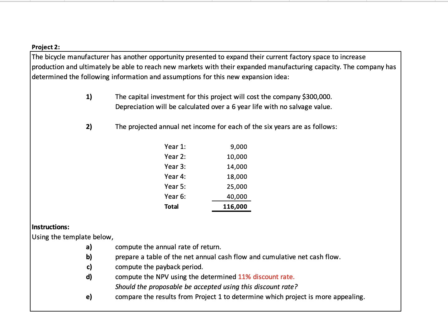  Please help as my project is due next Friday; steps/formulas would