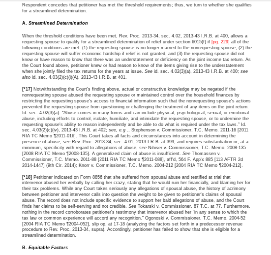 HEADNOTE 1. Joint returnsinnocent spouse reliefknowledge or reason to know; allocation of