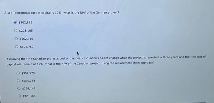 Evaluating projects with unequal lives RTE Telecomm is a U.S. firm that