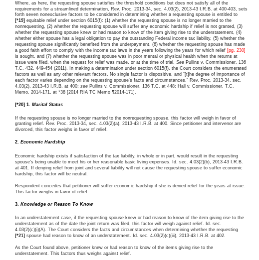 items; equitable relief. Taxpayer was denied innocent spouse relief under Code Sec.