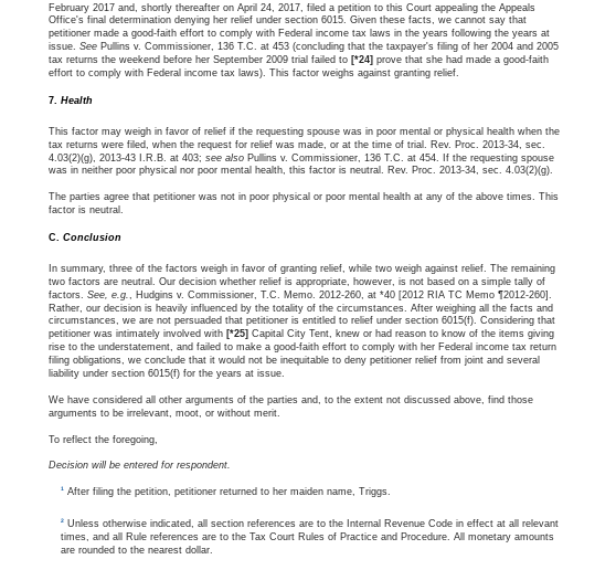 husband intervenor's joint liabilities relating to disallowed deductions for their event rental