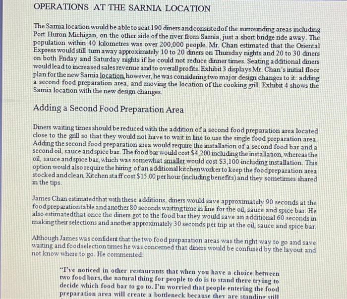 restaurant in Windsor Ontario, was consideringmajor design changes for his new restaurant(his