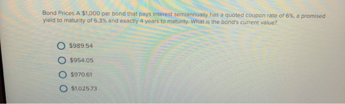 TIPS bond with a $1,000 par value was issued three years ago
