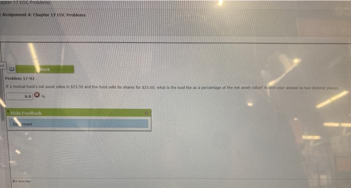  apter 17 COC Problems Assignment A: Chapter 17 COC Problems Problem