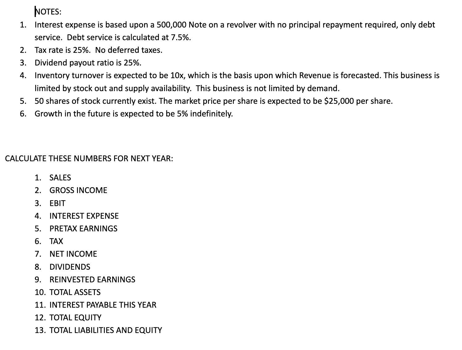You have a Pro Forma income statement partially prepared about your Division,