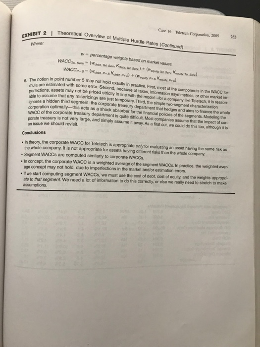 Hurdle rate? How is Teletech applying it? c. What are the arguments