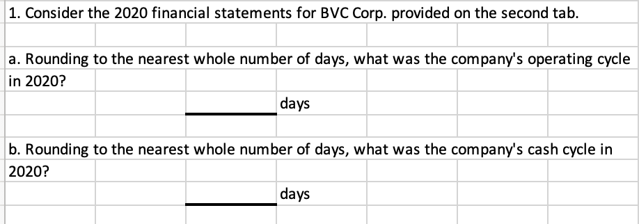 up for good response thanks so much! BVC Co. Balance Sheet As