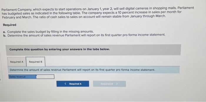 Parliament Company, which expects to start operations on January 1, year 2,