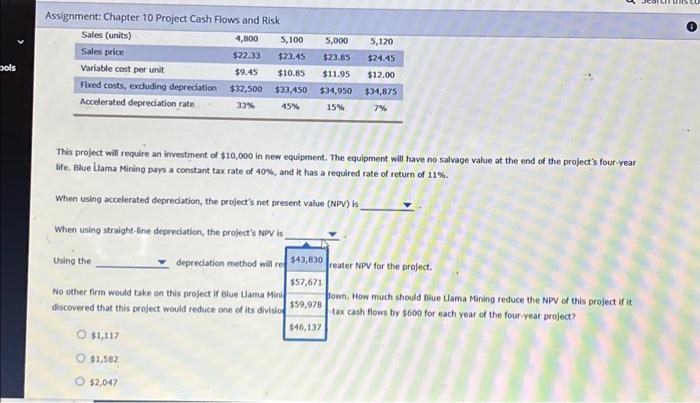 down. How much should Blue Ulama Mining reduce the NPV of this