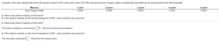 6% and a face value of $1.000 anda me zero coupon yields