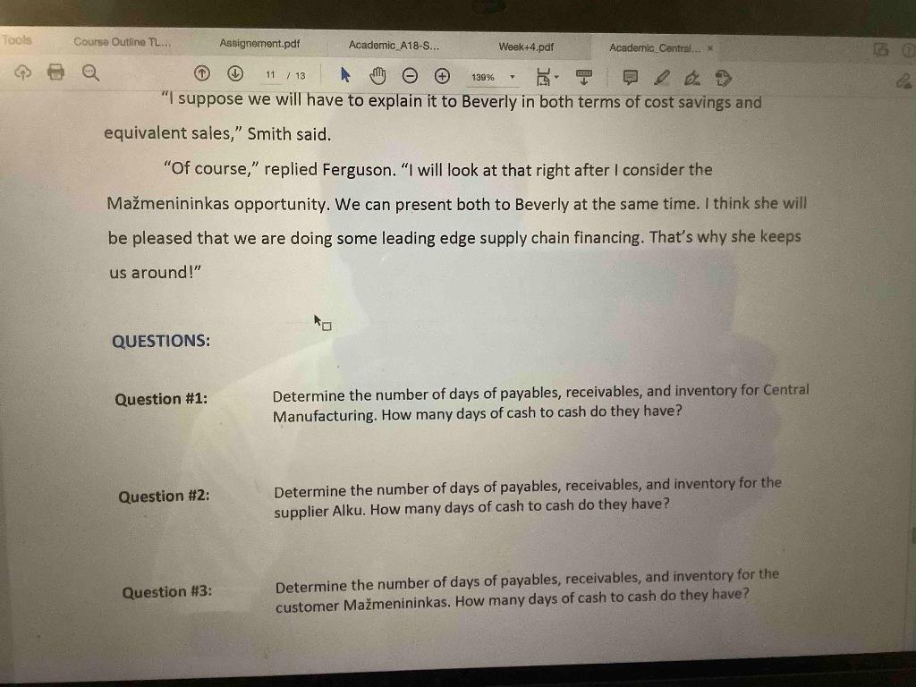 A18-S... Week+4.pdf Academic Central... X @ 2 / 13 139% Pe 17