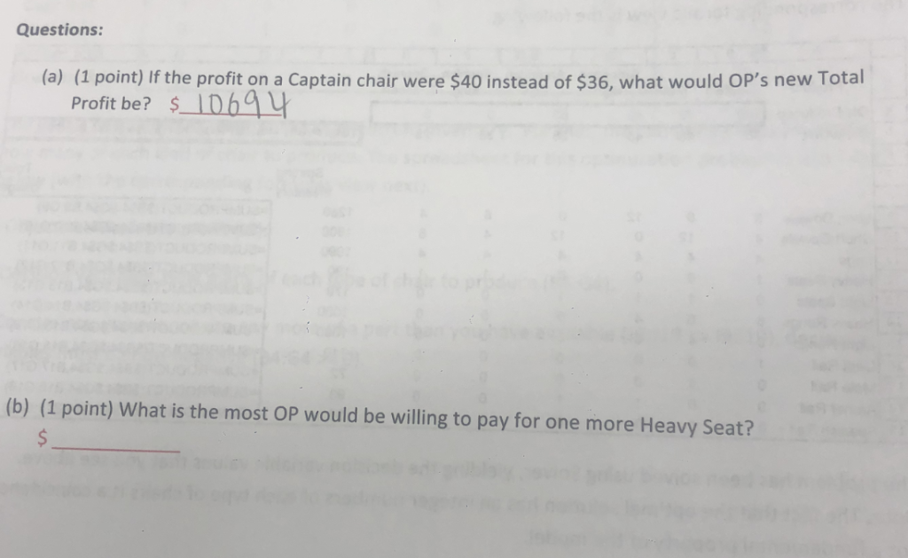 $36$40 $45 $38 $35 $25 Total Profit$10,294.00 Starting Inventory Usage Total Product