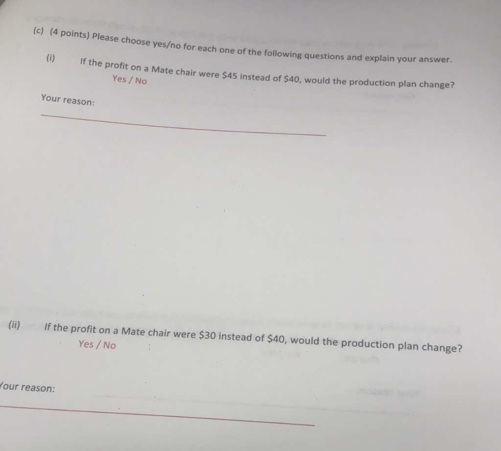 Resource Requirement Long Dowels 8 Short Dowels 4 Legs Heavy Seats Light