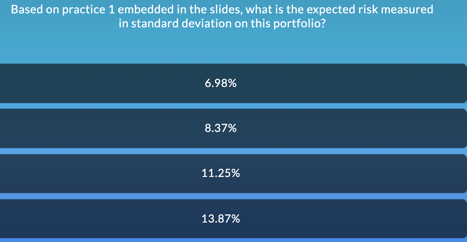 You have a portfolio which is comprised of 55 percent of stock