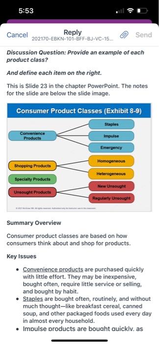  5:53 Cancel Reply Send 202170-EBKN-101-BFF-BJ-VC-15... Discussion Question: Provide an example of