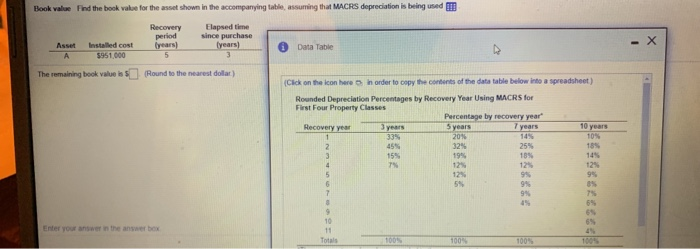  Book Value Find the book value for these shown in the