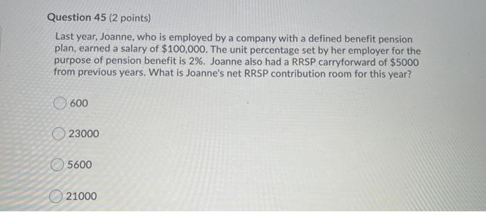 please answer fast, will leave good rate. Question 45 (2 points) Last
