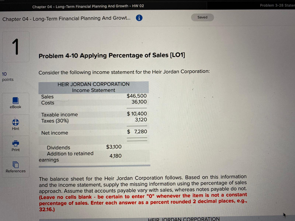  Problem 3-28 Staten Chapter 04 - Long-Term Financial Planning And Growth