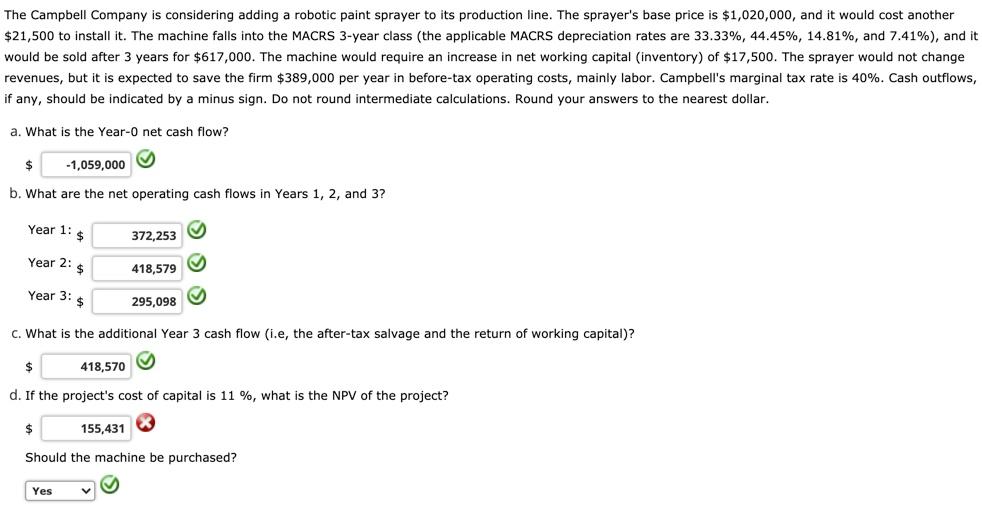  ONLY NEED PART D. The Campbell Company is considering adding a