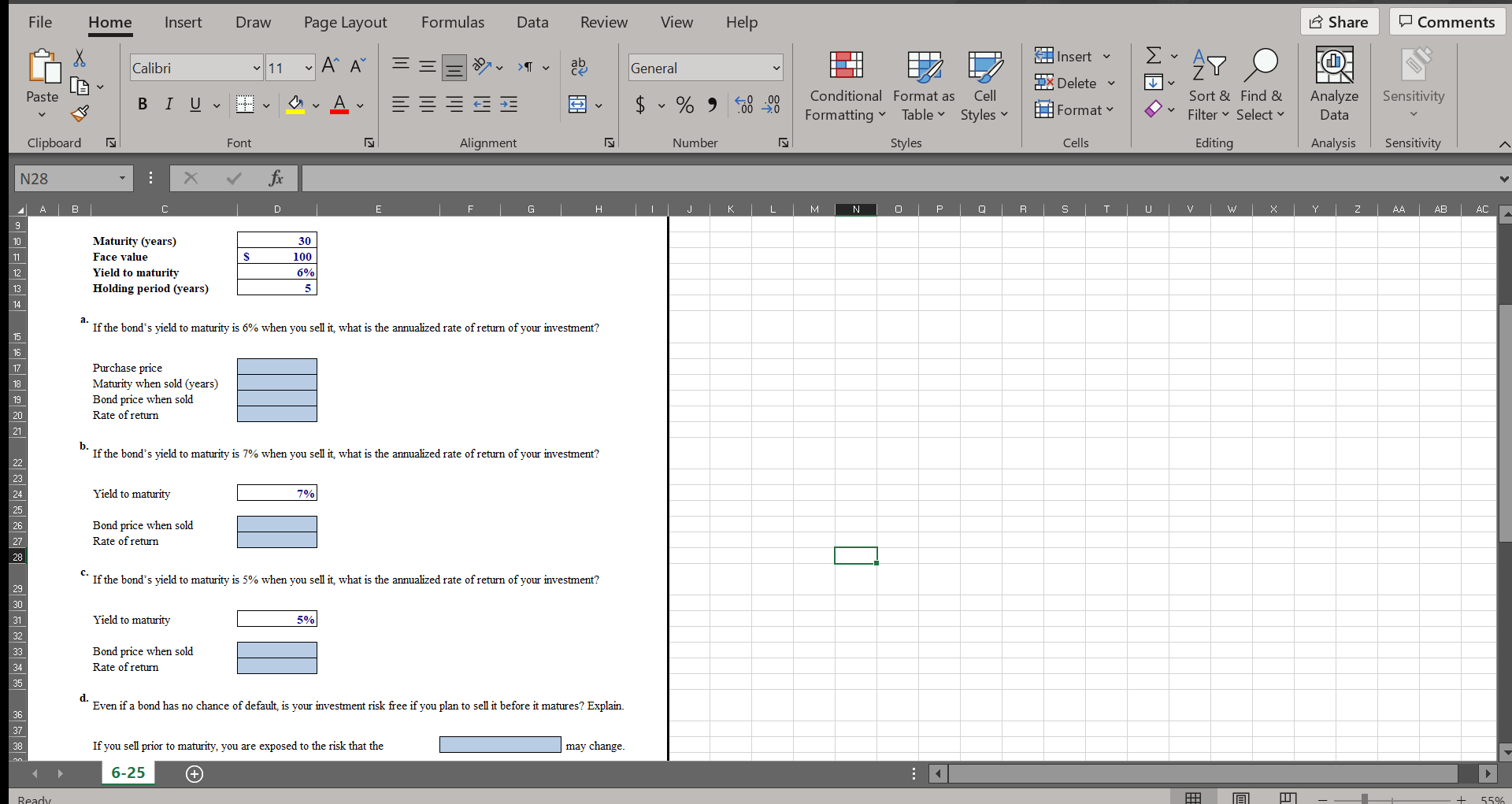 with a yield to maturity of 6%. You hold the bond for