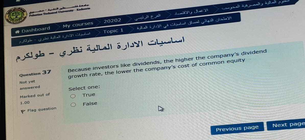 - Koedoorte - 20202 My courses * Dashboard Topic 1 -