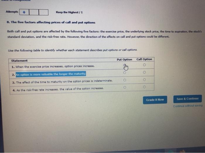 answer all please Attempts Keep the Highest / 1 8. The five