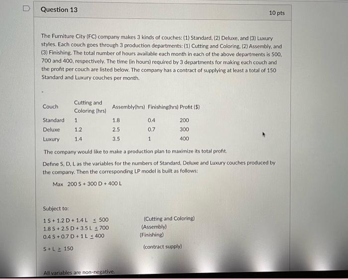  I need the final answer only please. Thank you. The Furniture