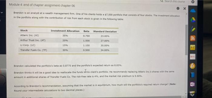  Search this cours 0 Module 4 -end of chapter assignment chapter